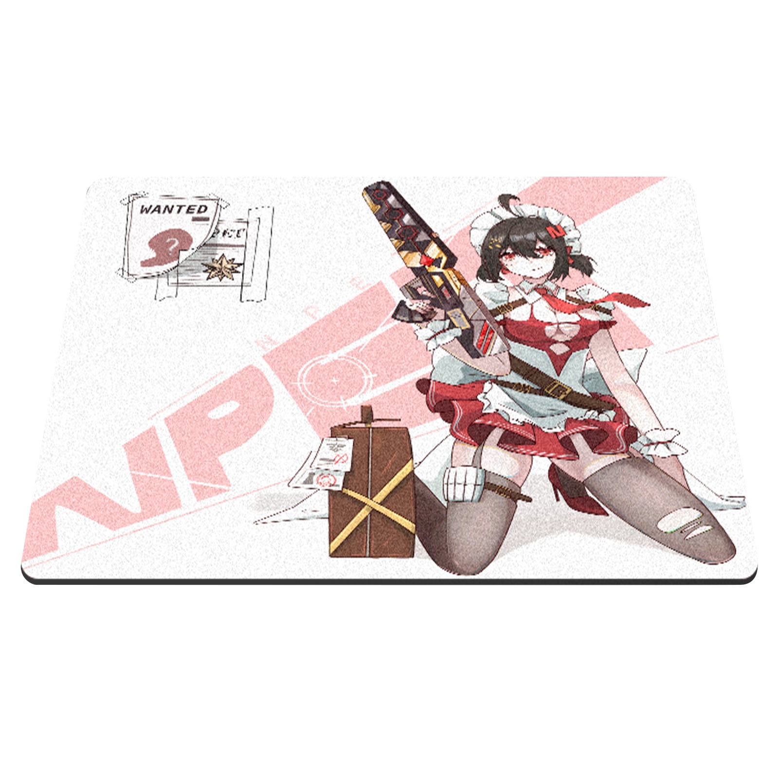NPET SPEEDM Gaming Mousepad - Resin Surface Hard Gaming Mouse pad,Balanced Control & Speed, No Smell Waterproof Mouse Mat for Esports Gamers [Hard/Fast] White-Okihime, Medium