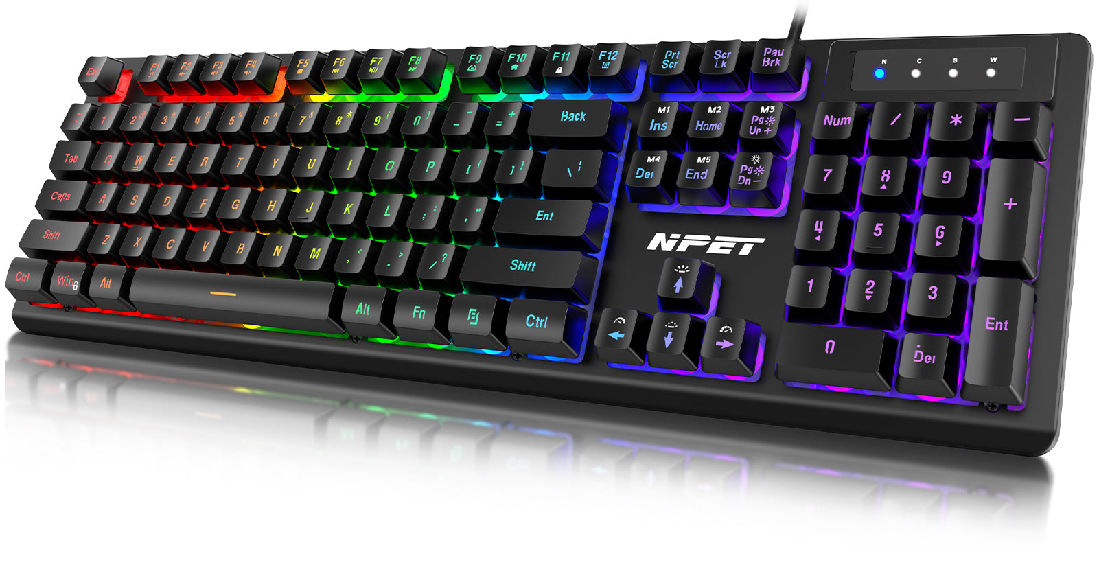 NPET K10 Backlit Gaming Keyboard, Black