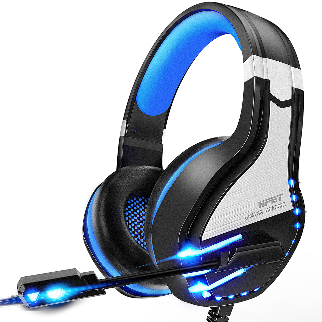 NPET HS10 Stereo Gaming Headset for PS4, PC, Blue